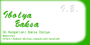ibolya baksa business card